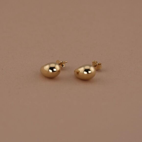 14k Real Gold Teardrop Earrings | Birthday Gift | Essential Fashion Jewelry | - Picture 7 of 11